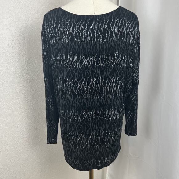 VTG Brittany Black Top Womens 2X Black Metallic Abstract Fairygrunge Whimsigoth - Picture 5 of 10